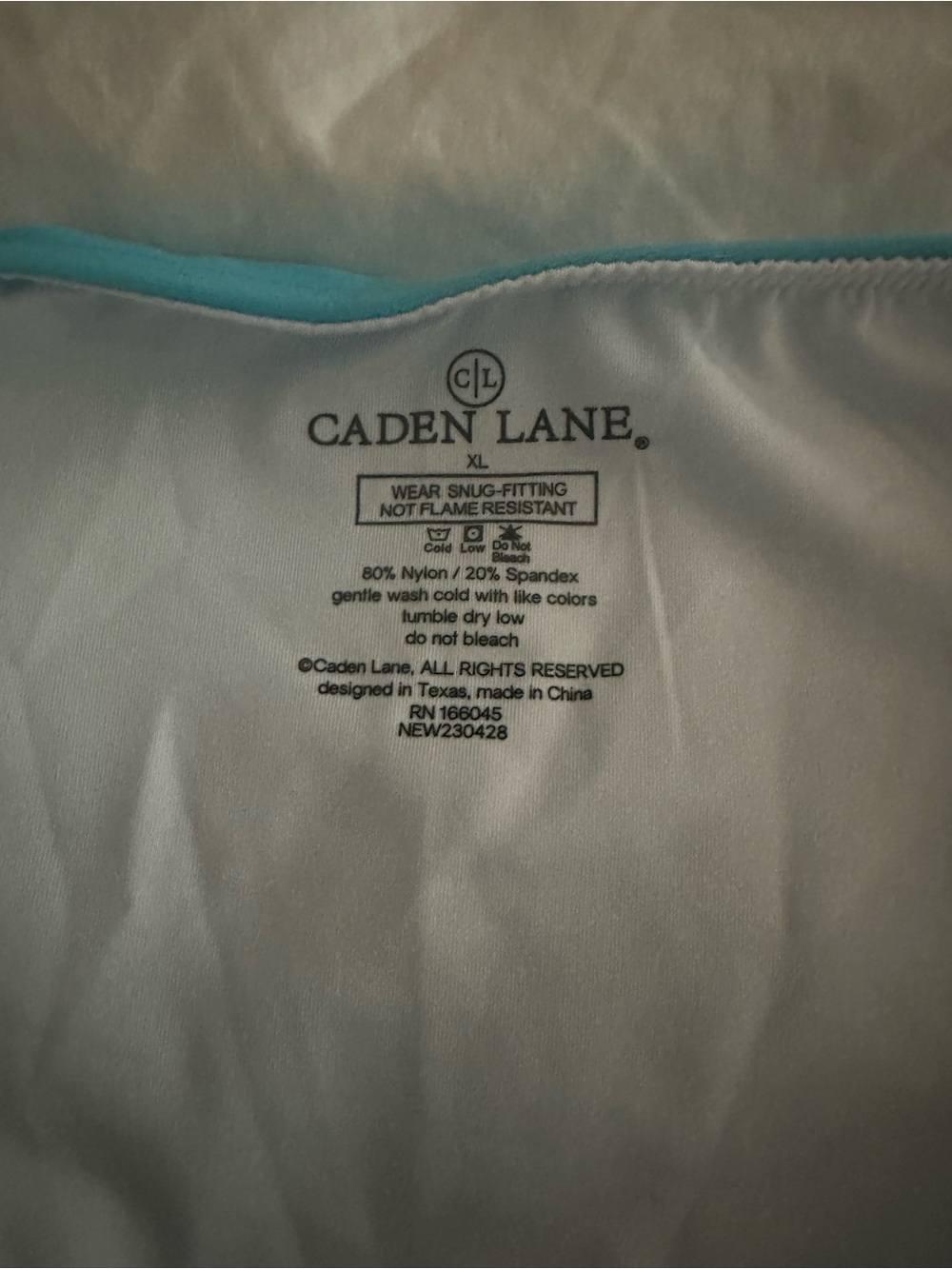 Caden Lane Blue and White Turtle Print One-Piece - Picture 4 of 4